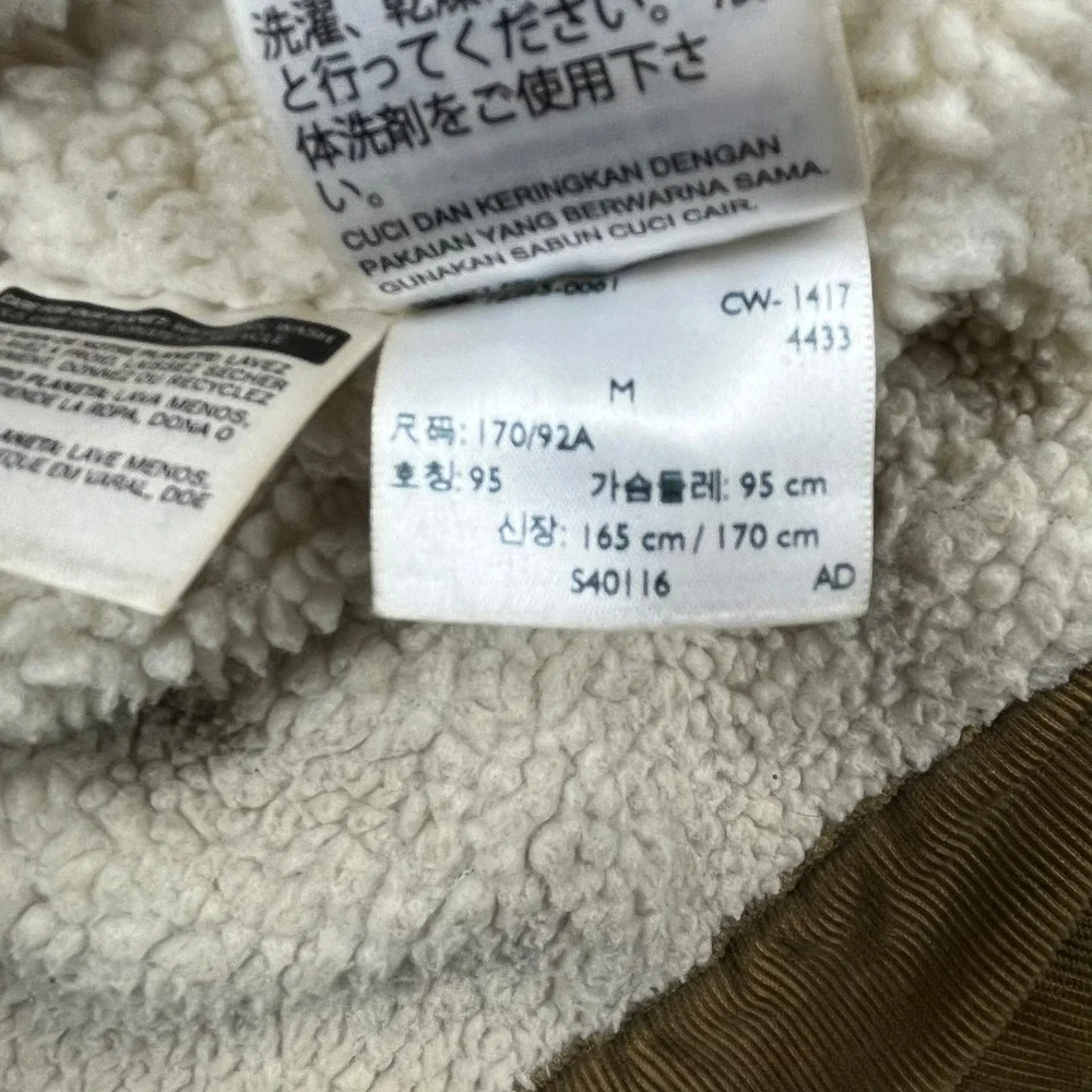 Levis Sherpa Lined Corduroy Trucker Jacket Mens Medium Tan Faux Fur Type 3 Coat